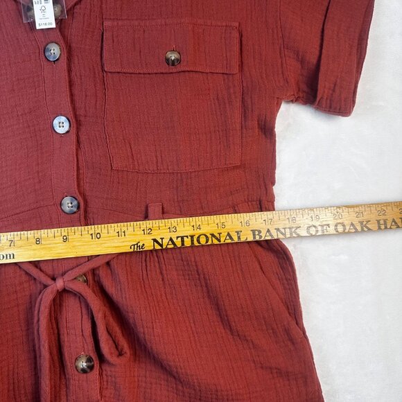 Madewell Womens Lightspun Belted Safari Romper Button-Down Tie-Waist  Sz XXS - Picture 8 of 14